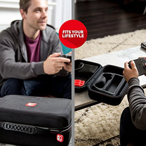 RDS Industries Nintendo Switch System Carrying Case – Protective Deluxe Travel System Case – Black Ballistic Nylon Exterior – Official Nintendo