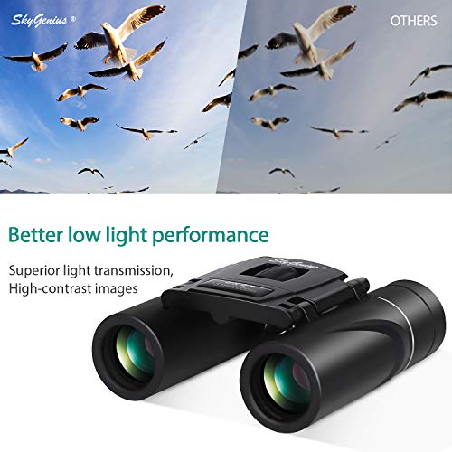Skygenius 8x21 Binoculars, Compact Binoculars for Hiking Gear, Folding Binoculars Fully Muti-Coated Lens for Travel Bird Watchin