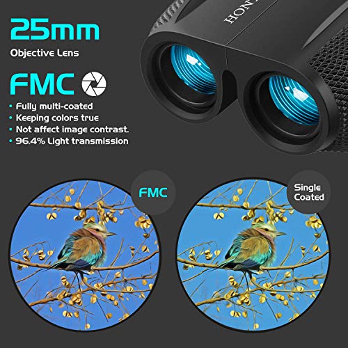 Hontry Binoculars For Adults And Kids, 10X25 Compact Binoculars For Bird Watching, Theater And Concerts, Hunting And Sport Games