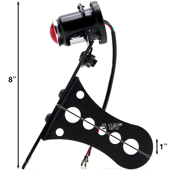 Krator Axle Vertical / Horizontal Plate Holder Tail Light Compatible with Yamaha Raider S XV 1900 XV1900