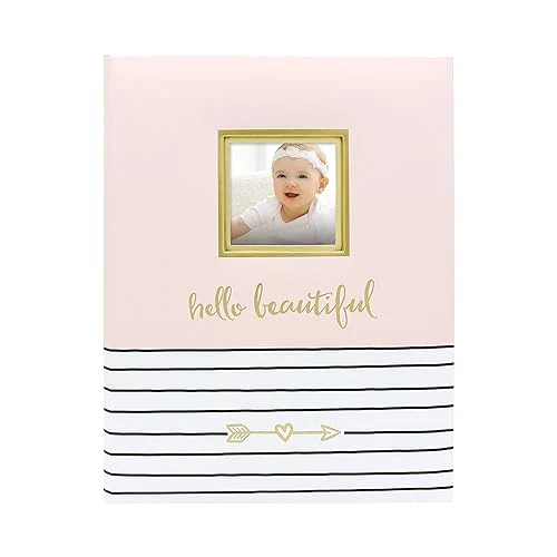Pearhead Hello Beautiful First 5 Years Baby Memory Book with 3x3 Photo Insert, Baby Girl Keepsake Gift, Gift For New And Expecti