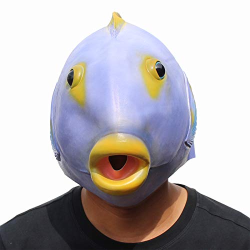CreepyParty Animal Mask Fish Costume Mask Novelty Halloween Costume Party Latex Animal Head Mask (Tropical Fish)