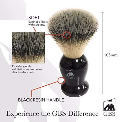 G.B.S Men’s Wet Shaving Kit Shaving Stainless Steel Razor Wood Handle with Case Synthetic Badger Hair Brush All-Natural Shave So