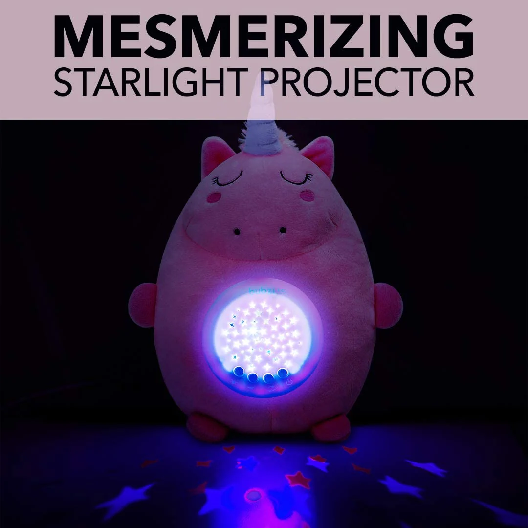 Bubzi Co Baby Soother cry Activated Sensor Toys Unicorn White Noise Sound Machine, Toddler Sleep Aid Night Light, Unique Baby girl gifts