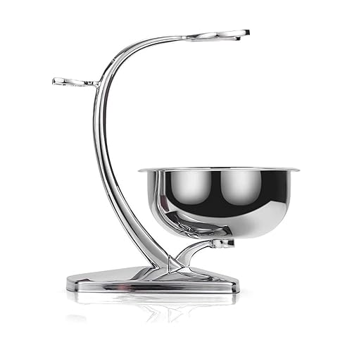 GRUTTI Shaving Brush Razor Stand with Soap Bowl, Safety Mens Razor Holder with Non Slip Base Shaving Kit for Men Boyfriend Husba
