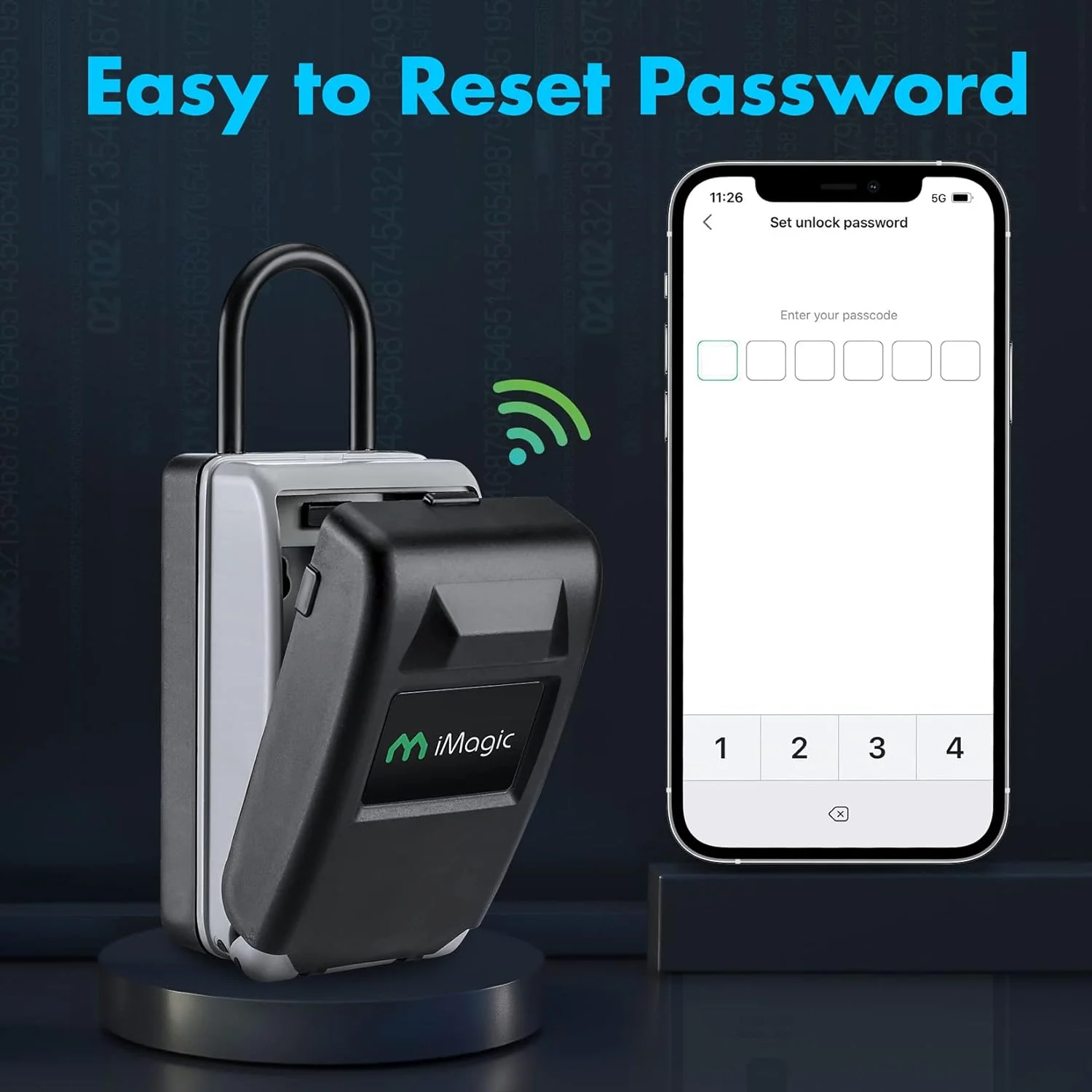 Hangzhou Great Star Industrial iMagic Bluetooth Key Lock Box Wall Mounted, Safe Key Holder with Combination Lock for Outside, Portable Smart Security Door Loc