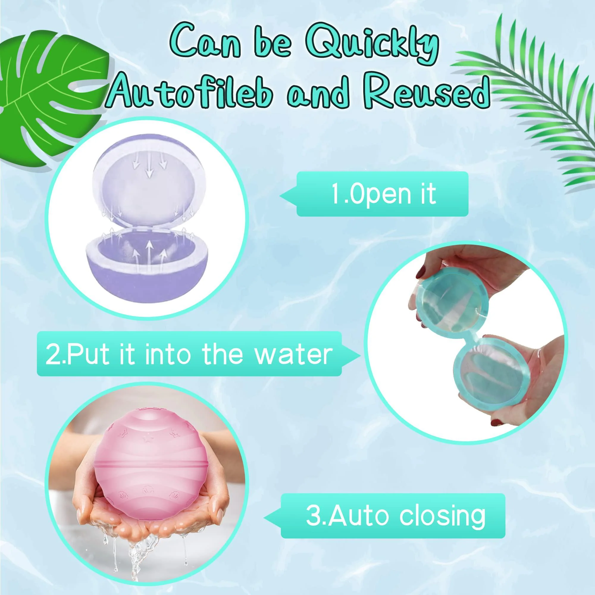xutengy reusable water balloons for kids?easy quick fill magnetic silicone reusable water balls summer outdoor play pool toys party b