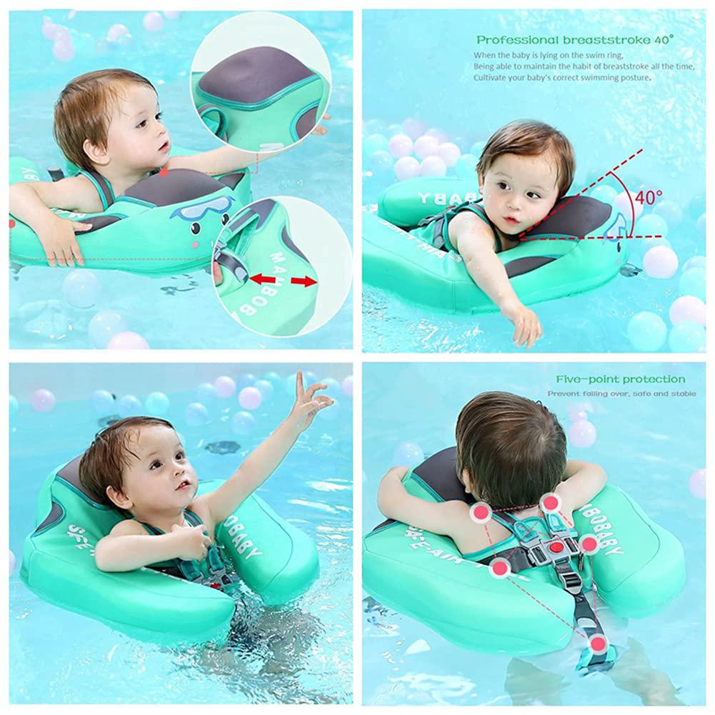 lurui baby floats for pool with canopy removable upf 50+ uv sun protection canopy mambobaby float non inflatable upgrade soft