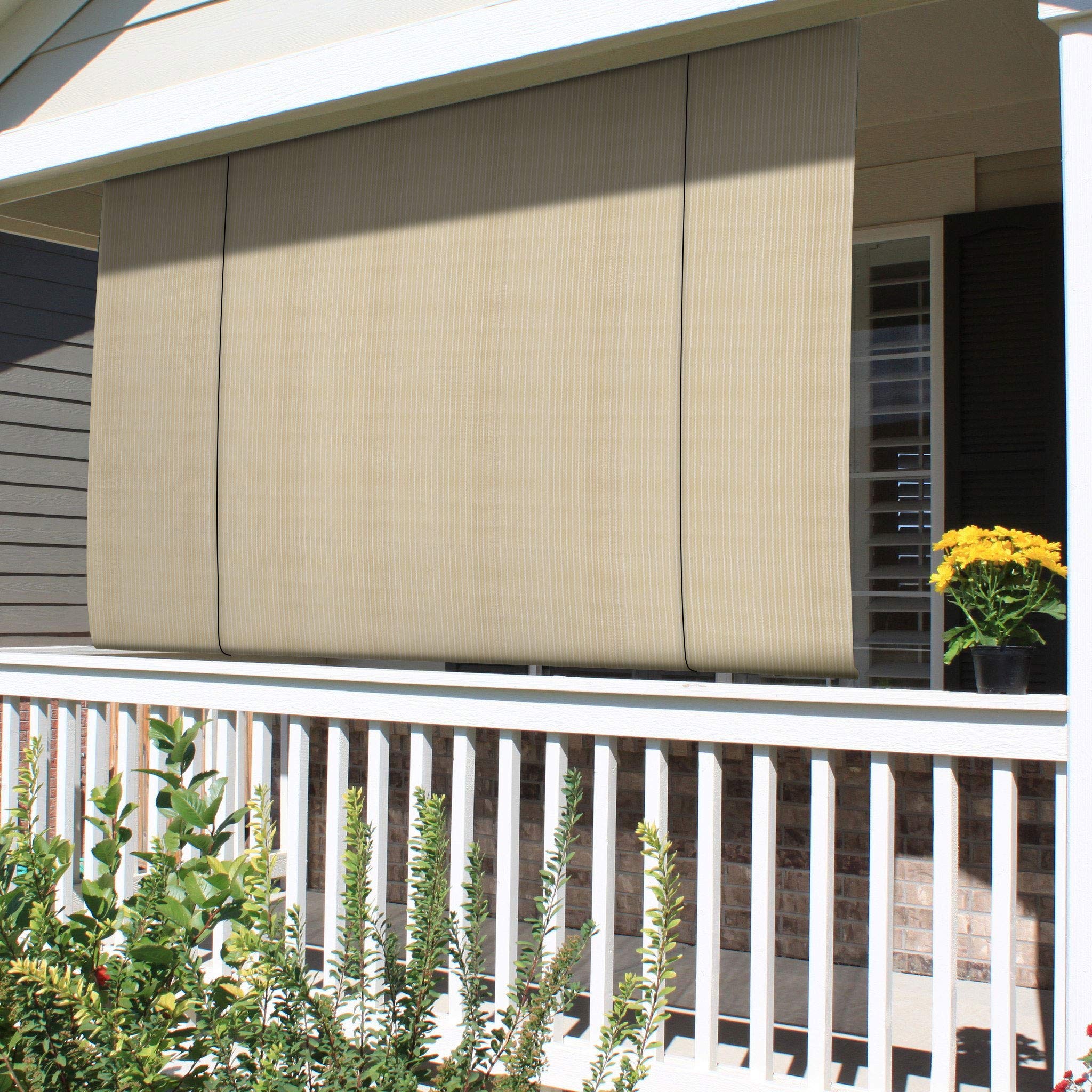 Patio Paradise Roll Up Shades Roller Shade 7Wx65H Outdoor Shade Blind Pull Shade Privacy Screen Porch Deck Balcony Pergola Trell