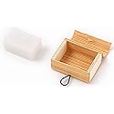 The Barbering Co. Large Alum Block in Bamboo Case | 100% Natural Potassium Alum Stone/Bar | Styptic, Anti-Ingrown Hair Aftershav
