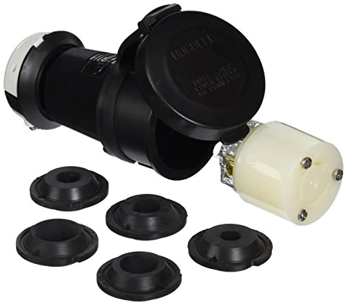 Hubbell Wiring Device-Kellems Locking Devices, Twist-Lock, Watertight Safety Shroud, Female Connector Body, 30A 3-Phase Wye 120/208V AC, 4- Pole 5-Wire