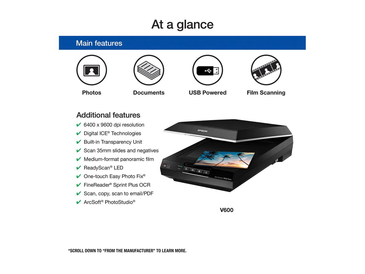Epson Perfection V600 Photo Scanner