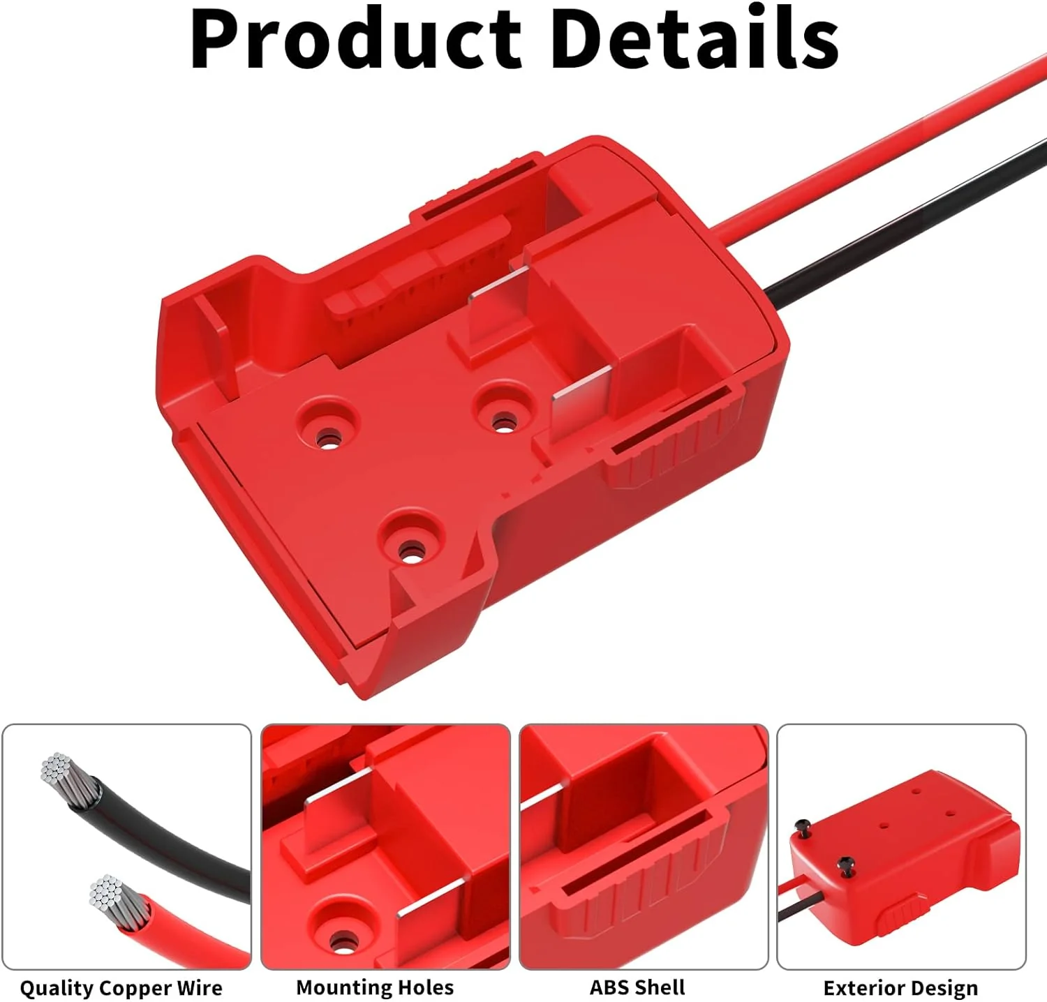 Kzreect Power Wheels Adapter for Milwaukee Battery M18 Adapter 18V Power Wheels Battery Conversion Kit with Fuse