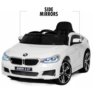 BMW Ride on Car BMW 6 GT 12V Powered Toy for Kids with Remote Control, Leather Seat, LED Lights, Color: White