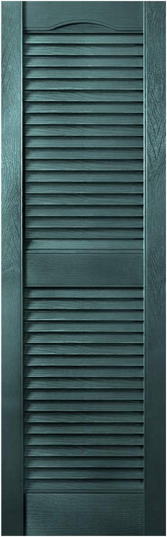 Plastic Development Group, LLC Plastic Development Group LSGRN1451 14 x 51 Inch Decorative Exterior Vinyl Plastic Faux Louvered Window Shutters with Installat