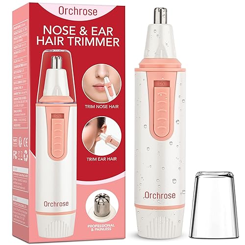 Orchrose Nose Hair Trimmer for Women, Professional Painless Ear and Nose Trimmer for Women, Battery-powered Womens Nose Hair Trimmer, Pre