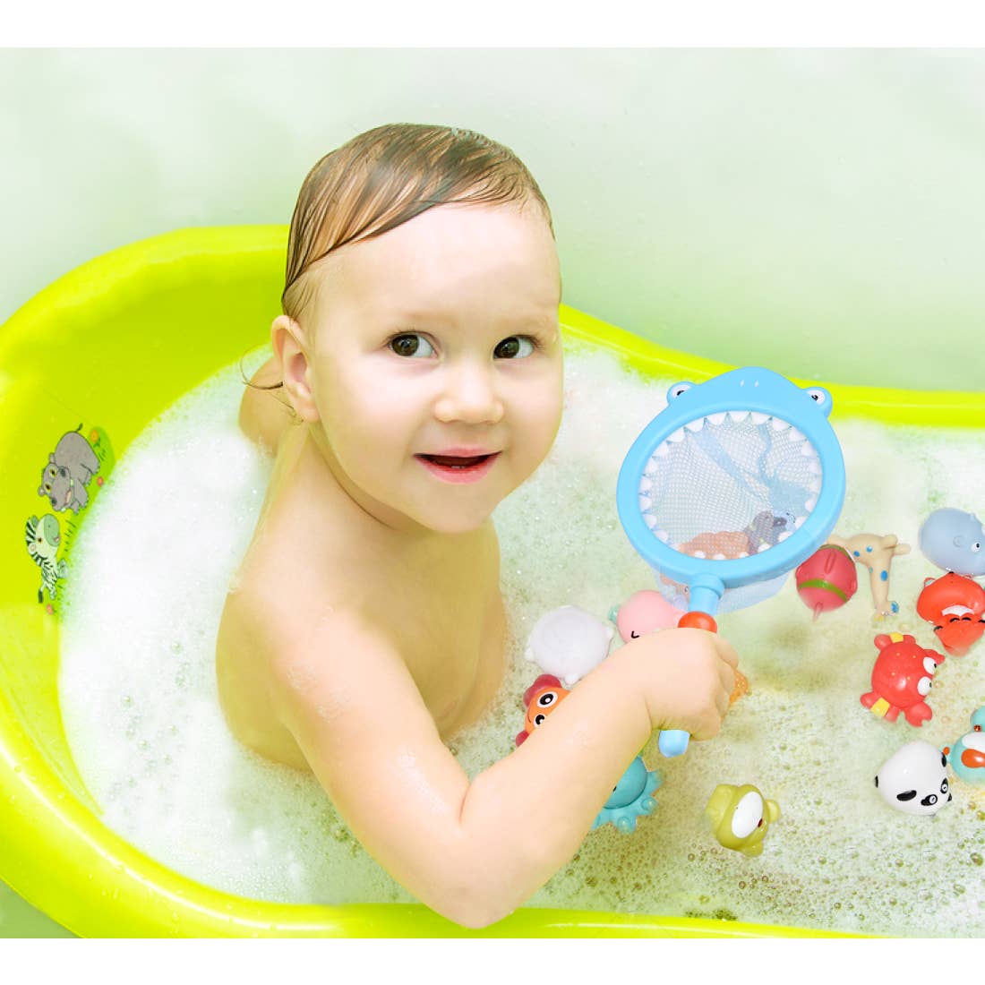 Fun Little Toys 18 PCs Baby Bath Toys with Soft Cute Ocean Animals Squirters