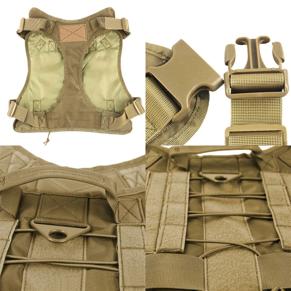Toptie Tactical Dog Harness, K9 Working Dog Vest, No Pulling Adjustable Pet Harness with Front Clip and Handle