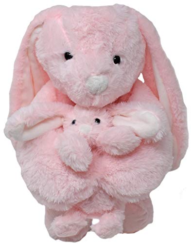 EH Exceptional Home Bunny Rabbits Pink Lop Eared Plush Stuffed Animals Set. 18 inch Bunnies with Baby Rabbit. Kids Toys Gift