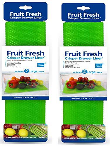 grand fusion fruit fresh refrigerator crisper drawer liner 4 pack keeps fruits and vegetables fresh longer, produce preserver