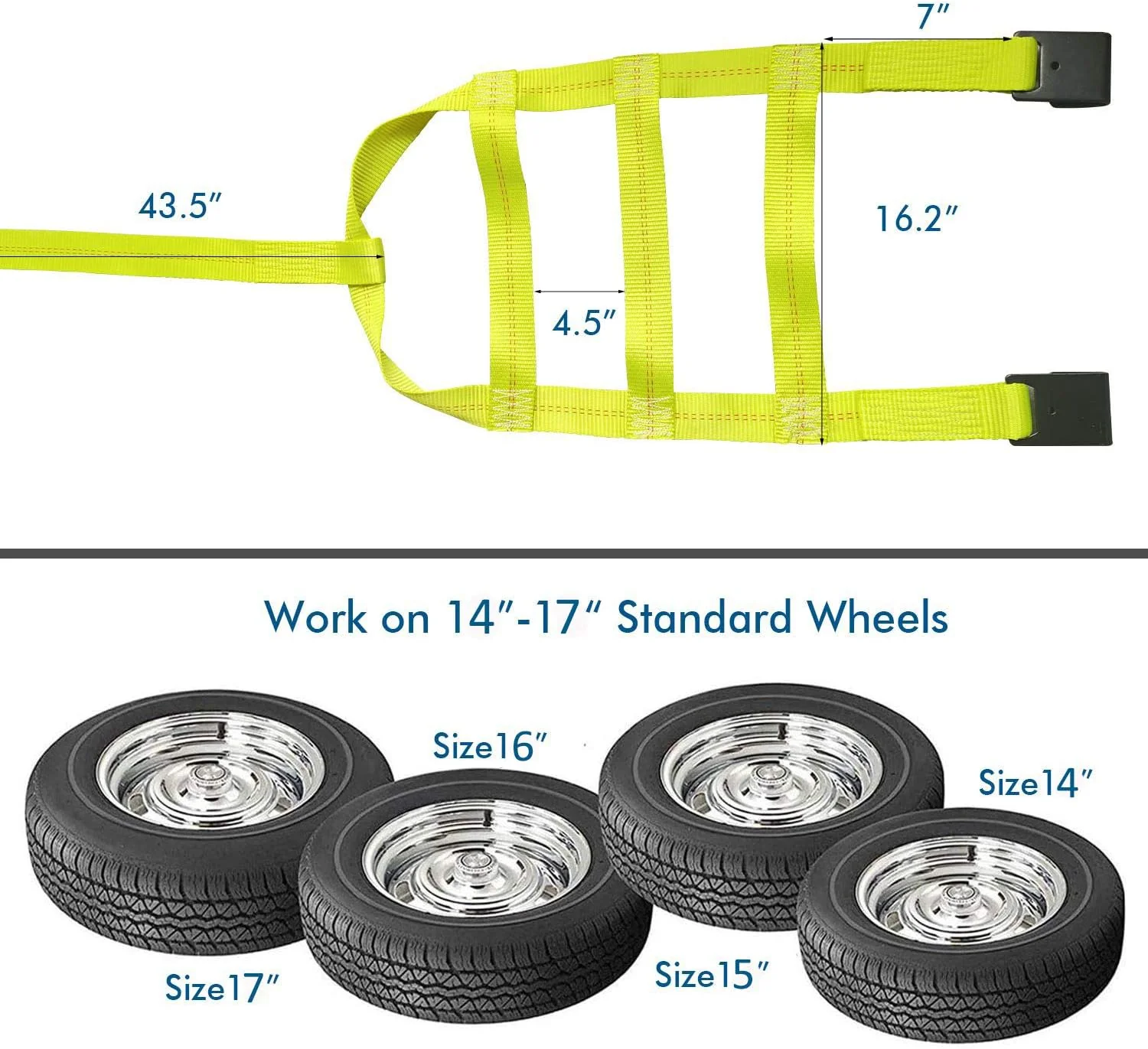 Autofonder 2Pc Tow Dolly Basket Straps with Flat Hook for 14