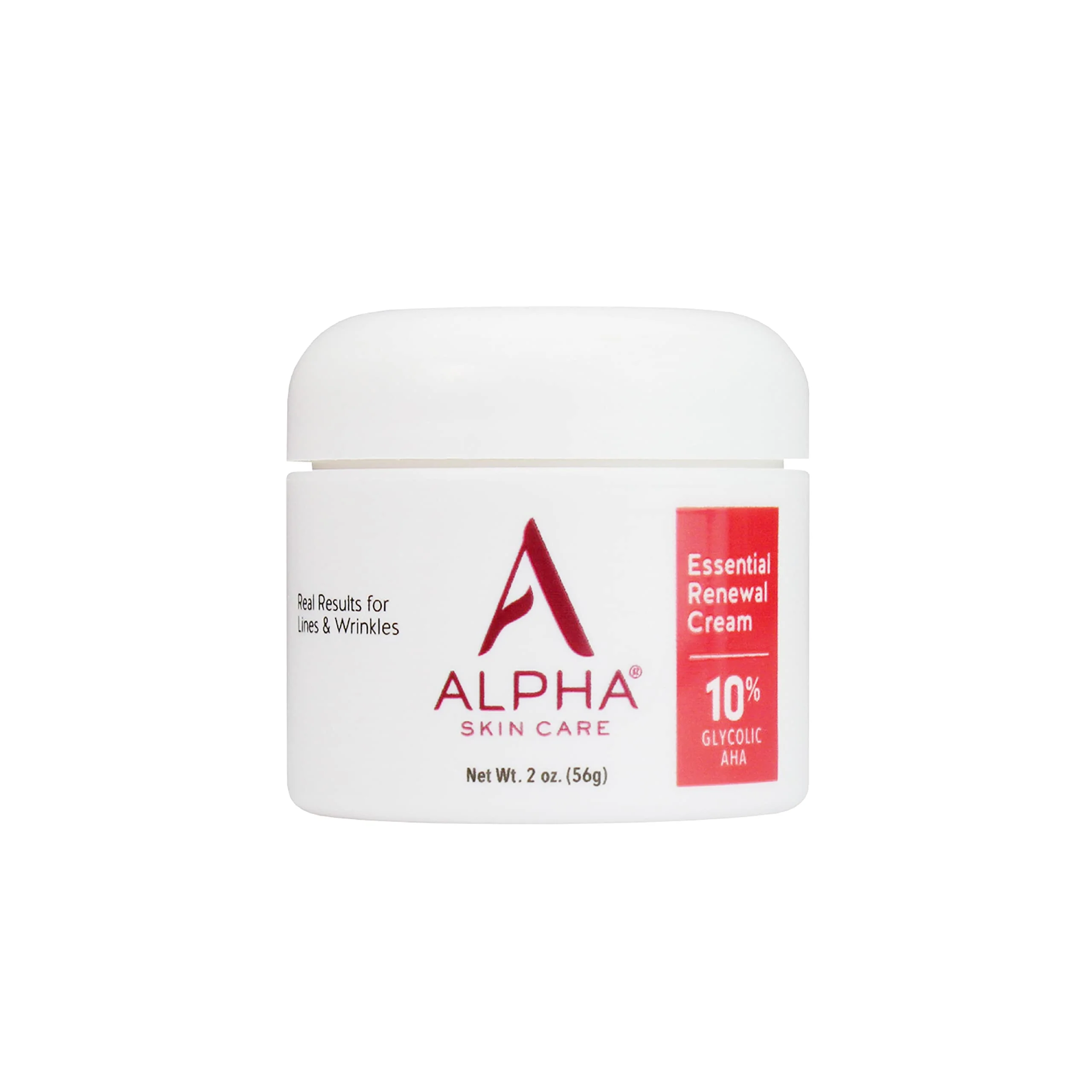 Alpha Skin care Essential Renewal cream Anti-Aging Formula 10% glycolic Alpha Hydroxy Acid (AHA 2 Oz, Red , White