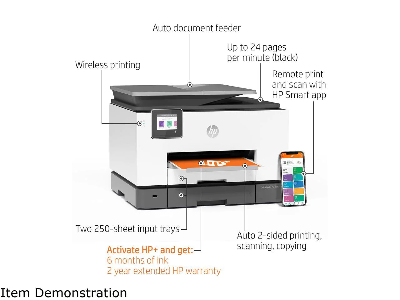 HP OfficeJet Pro 9025e All-in-One Wireless Color Printer, with bonus 6 months free Instant Ink with HP+ (1G5M0A)
