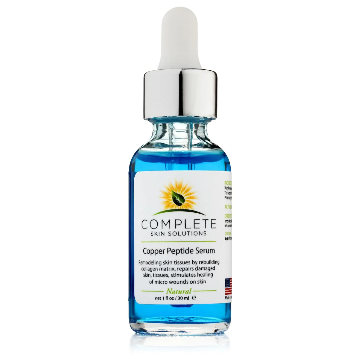 Complete Skin Soluti Copper Peptide Face Serum Collagen - With Anti Aging Skin Solutions Properties:1oz/30ml Anti-Wrinkle Formula For Youthful Skin