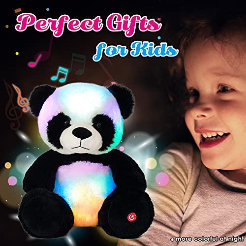cuteoy musical led panda stuffed animal glow soft plush toys light up in dark singing bedtime companion birthday gift for kid