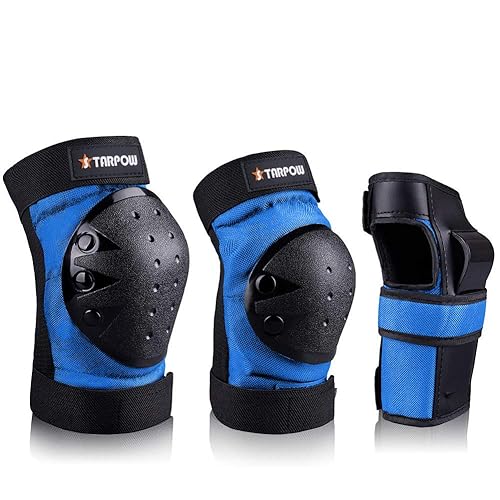 STARPOW Knee Pads For Kids/Adult Elbows Pads Wrist Guards 3 In 1 Protective Gear Set For Skateboarding, Roller Skating, Rollerblading, S