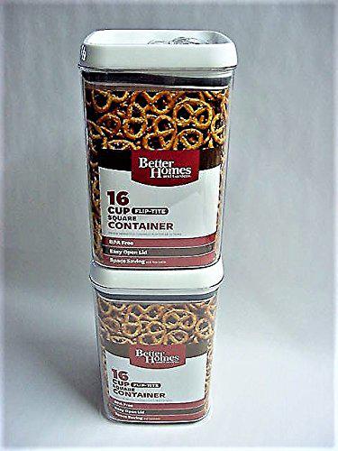 Better Homes &a; Gardens two better homes and gardens 16 cup flip-tite square containers