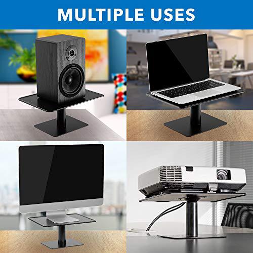 Mount-It! table projector stand - for laptops, projectors and speakers | tilting projector stand tilts vertically 14 degrees and rotate
