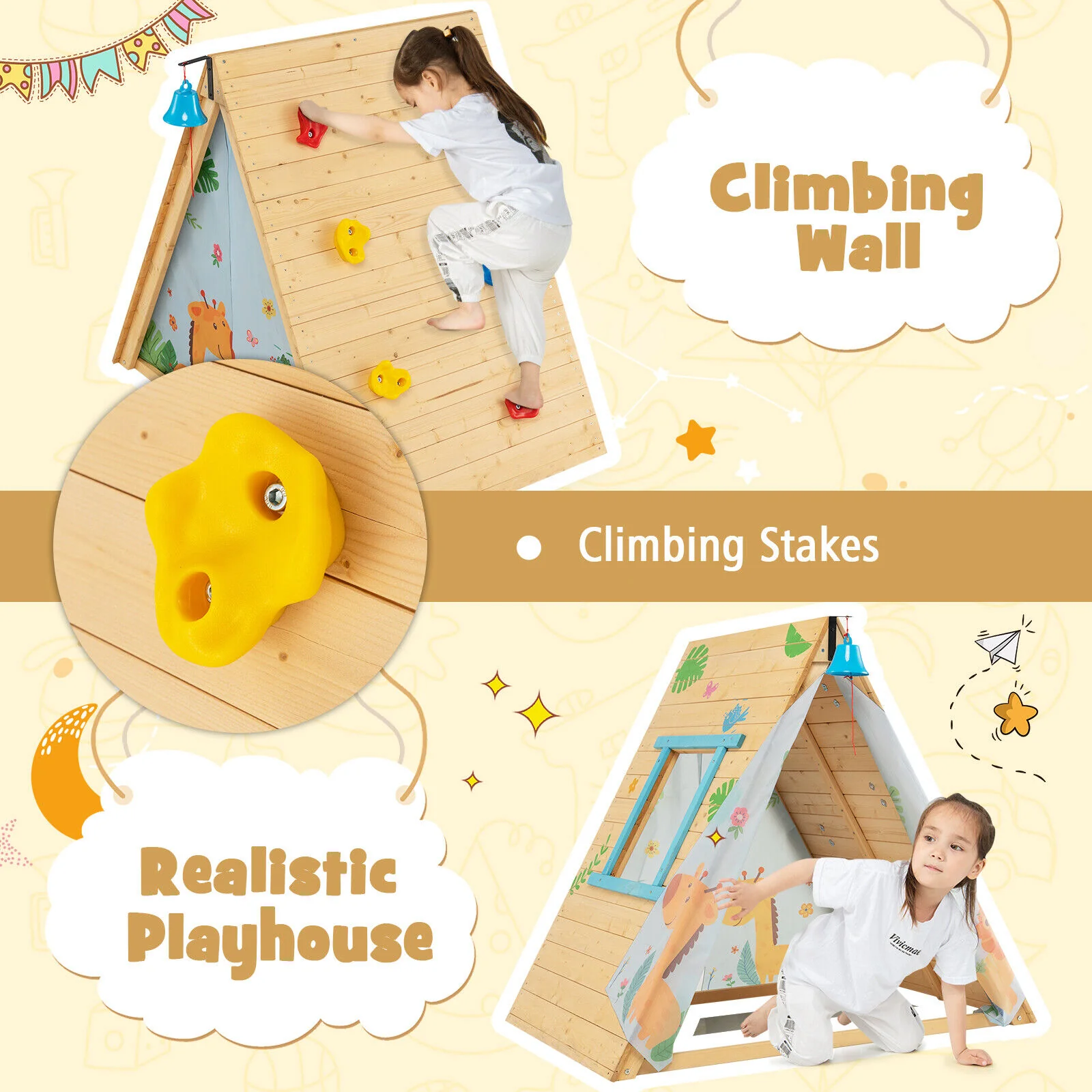 Great Choice Products Climbing Triangle With Tent Triangle Climber Crawling Toys For Kids &a; Baby