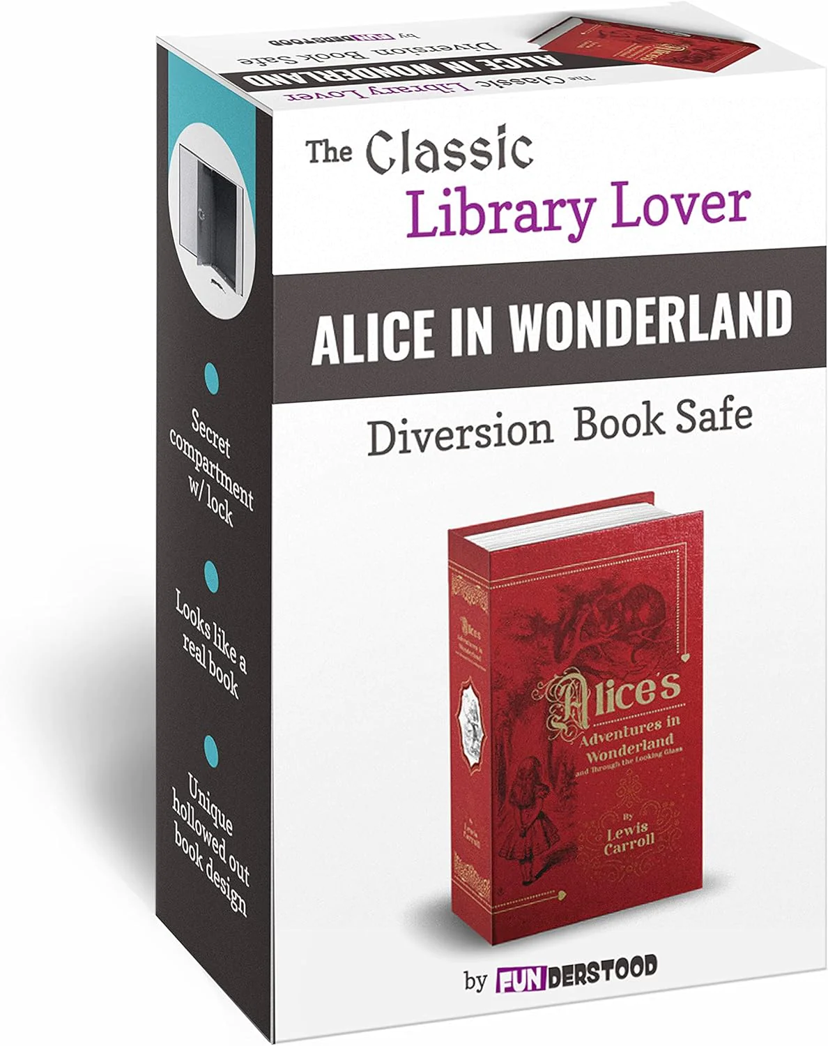 Funderstood Diversion Book Safe , Safe Lock Box, Book Safe with Key Lock, Portable Metal Safe Box, Book Safe, Secret Book Hidden Safe, 2.25
