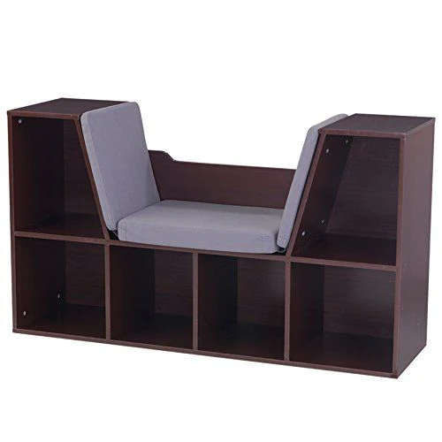 KidKraft Wooden BOOKCASE, 6 Convenient Storage Spaces KIDS BOOKSHELF, Espresso