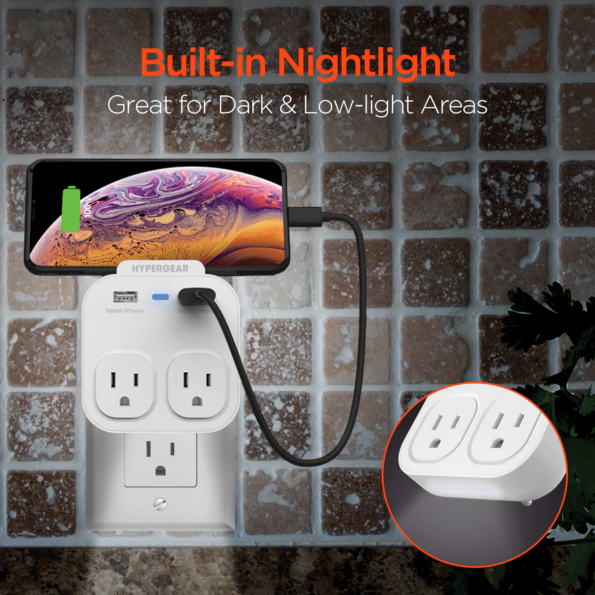 HyperGear Wall Adapter Power Strip