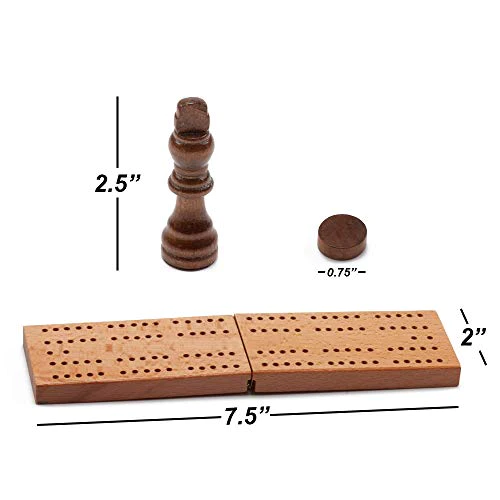 GSE Games &a; Sports E Wooden 7-in-1 Chess, Checkers, Backgammon, Playing Cards, Poker Dices, Dominoes and Cribbage Board Game Combo Set
