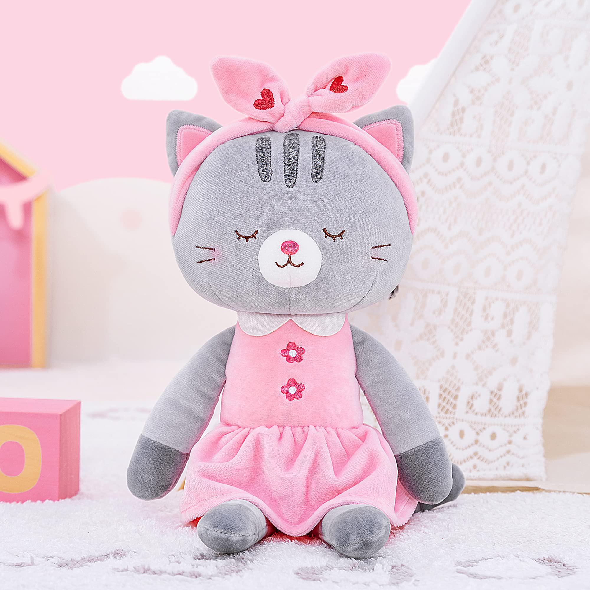 lazada stuffed cat dolls animal kitty plush toy baby girl gifts gray with hair band 16