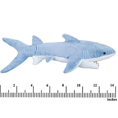 Bedwina stuffed animal sharks - pack of 2 large, 14 inch mako &a; 13 inch hammerhead plush shark toys, stuff animals toy, for baby todd