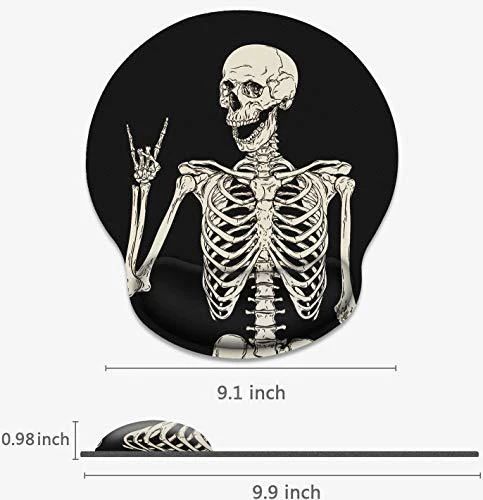 britimes ergonomic mouse pad with wrist support black human skeleton non-slip rubber base mousepad for home office gaming wor