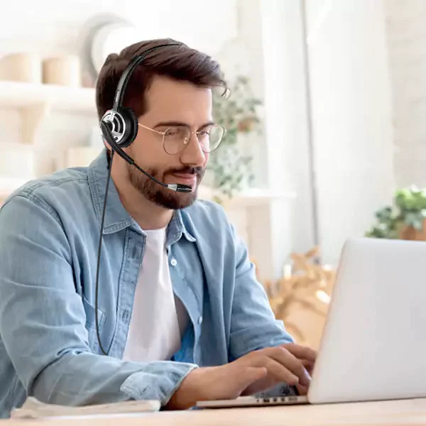 Mairdi Duo PC Headset with Mic Noise Canceling for Laptop Teams Zoom Office Call Center VoIP Phone Calls