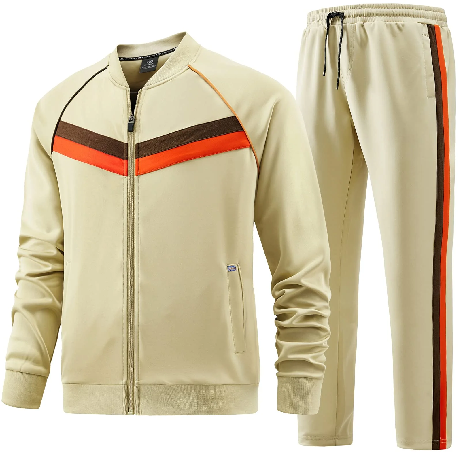 W JIANWANg Mens Track Suits 2 Piece Tracksuits Sweatsuits Set Jogging Suit Fashion casual Workout Running Sports Jacket and Pant