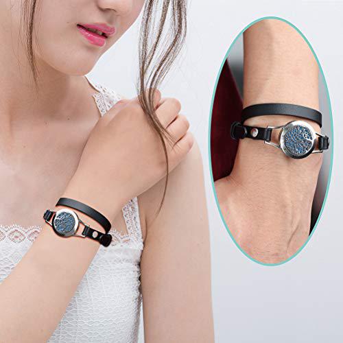 Somora mothers day gifts, aromatherapy essential oil leather diffuser bracelet w/tea tree, lemongrass, orange and peppermint -10ml/p