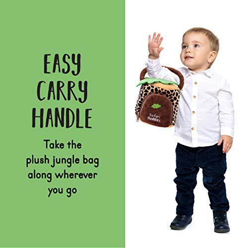 plush creations plush jungle animals toy set, includes 4 talking soft safari animals a plush elephant plush monkey plush gira