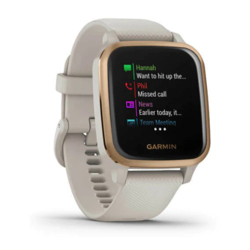 Garmin Venu Sq Music GPS Smartwatch (Rose Gold Aluminum Bezel)