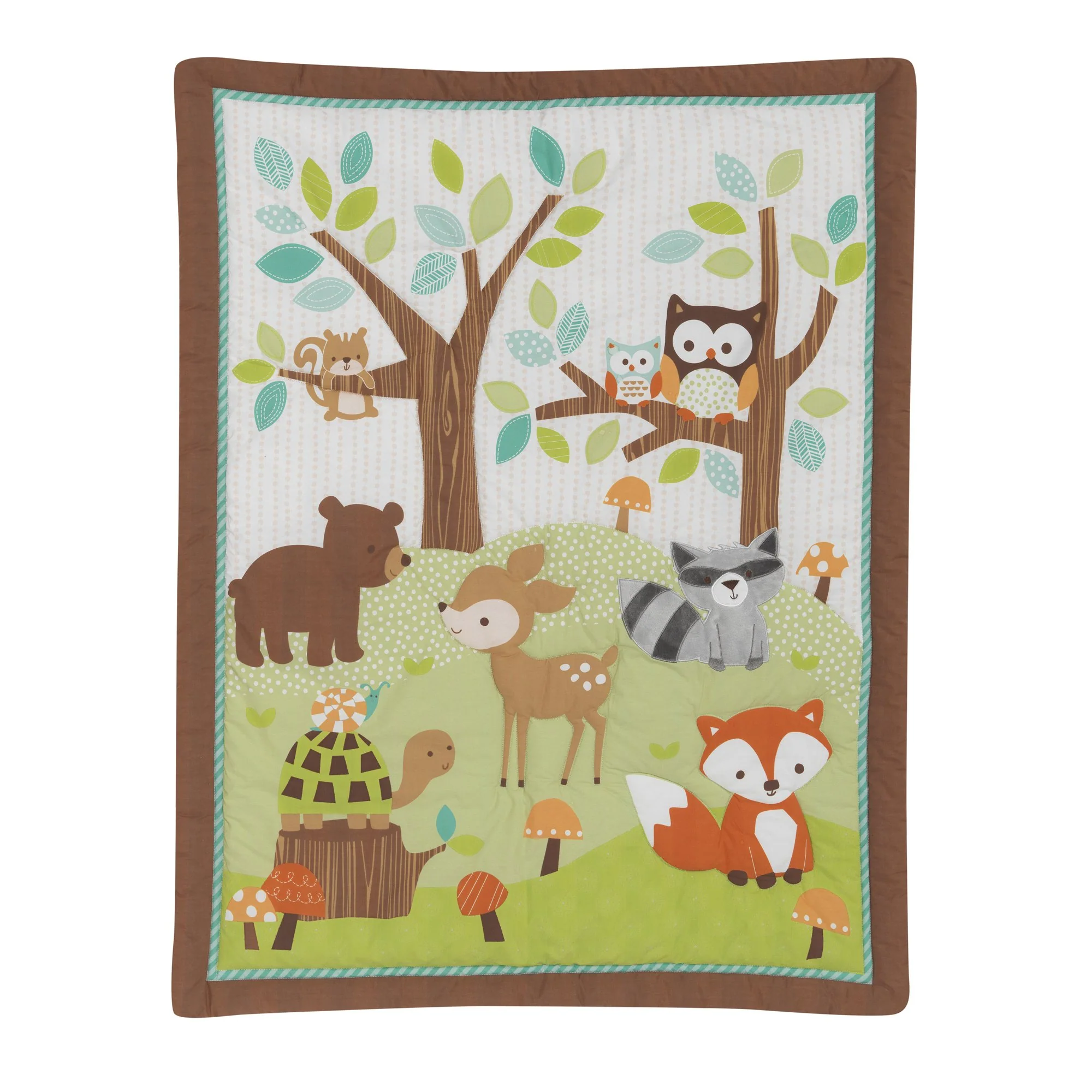 Bedtime Originals Friendly Forest Woodland, 3 Piece Bedding Set, Green/Brown