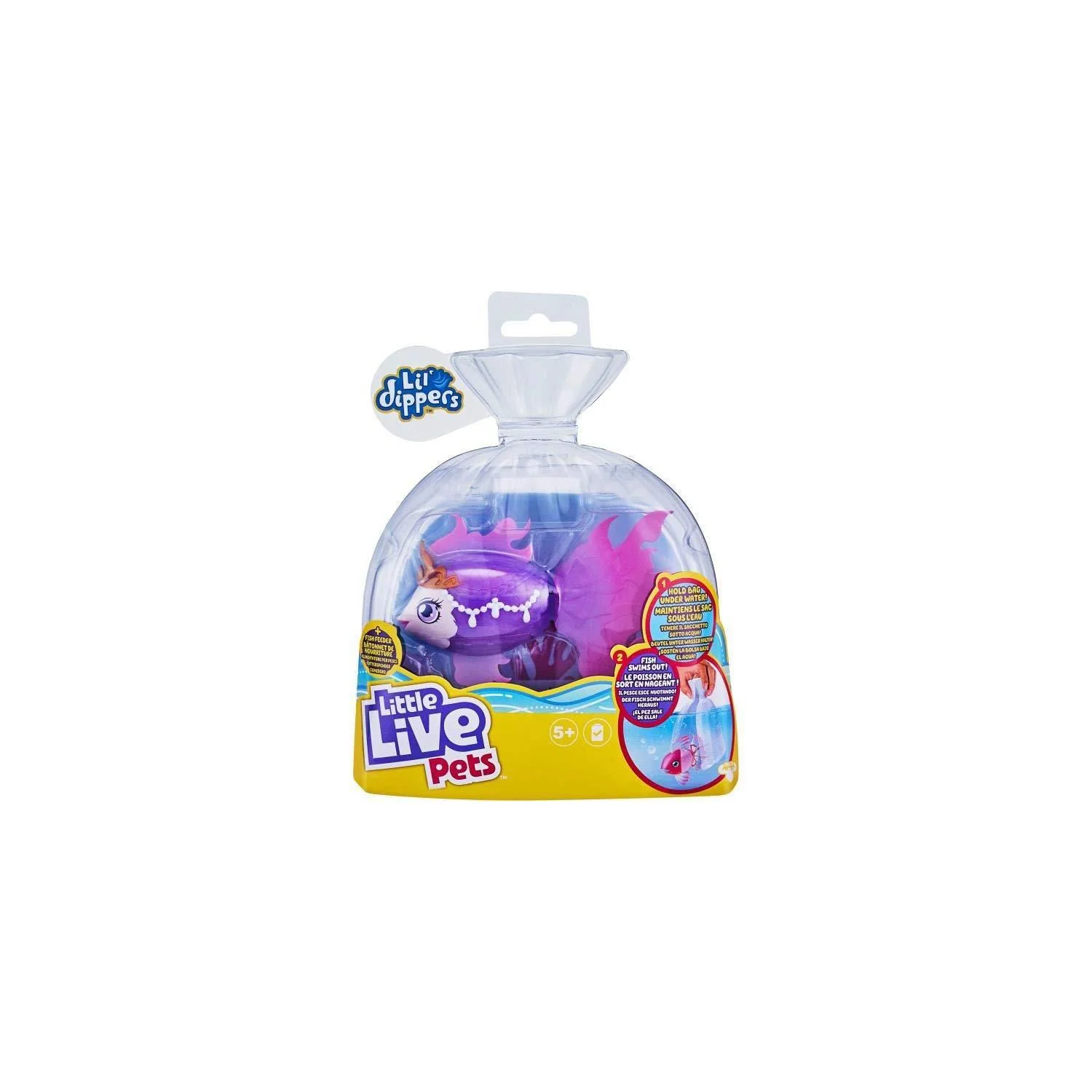 little live pets lil&s; dippers s1 single pack toy fish, interactive, animated electronic toy, lifelike swimming movement, coll