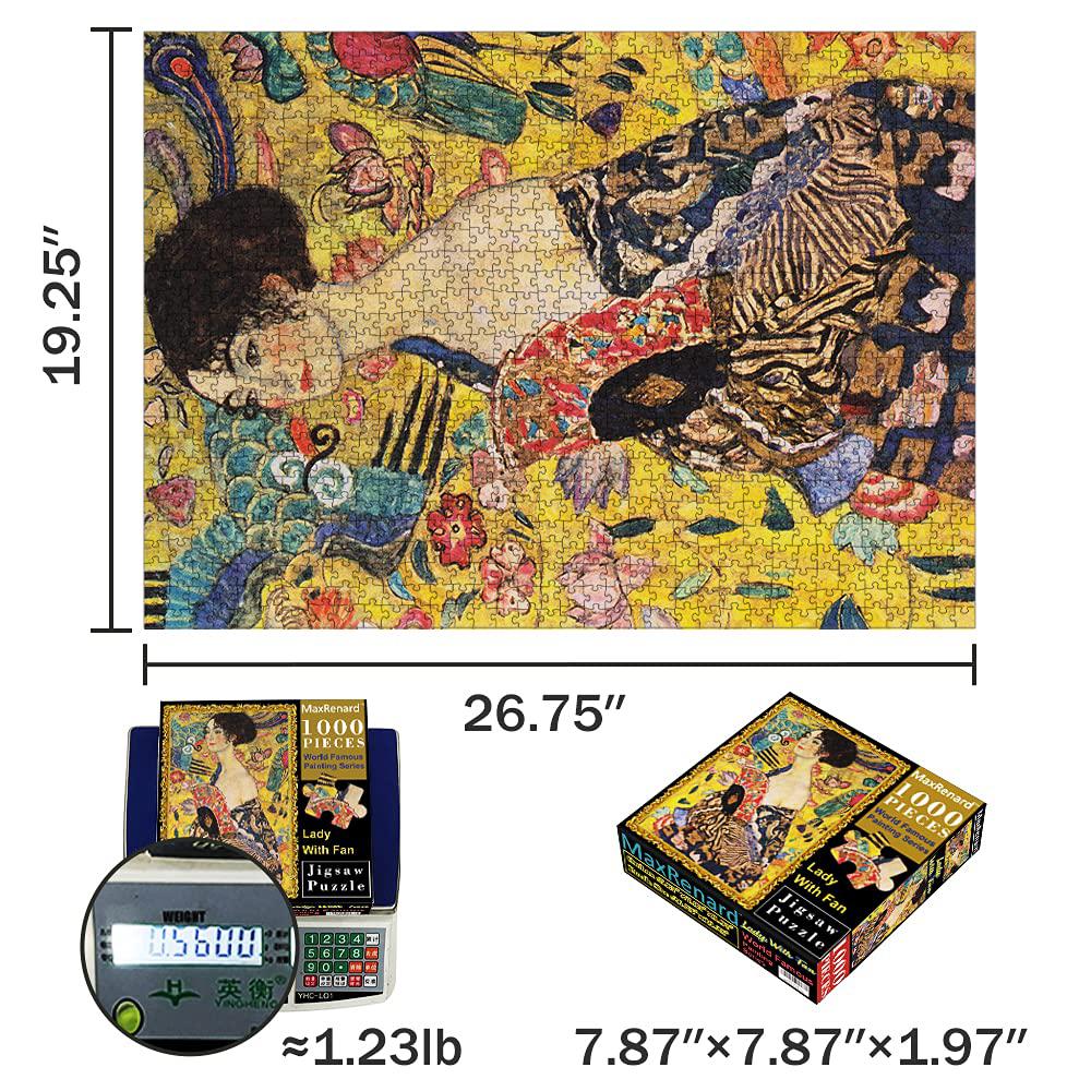 maxrenard game jigsaw puzzle 1000 pieces and up fine art collection toy klimt lady with fan