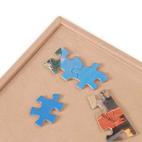 lavievert wooden jigsaw puzzle board portable puzzle plateau puzzle storage puzzle saver with non-slip surface for up to 1000