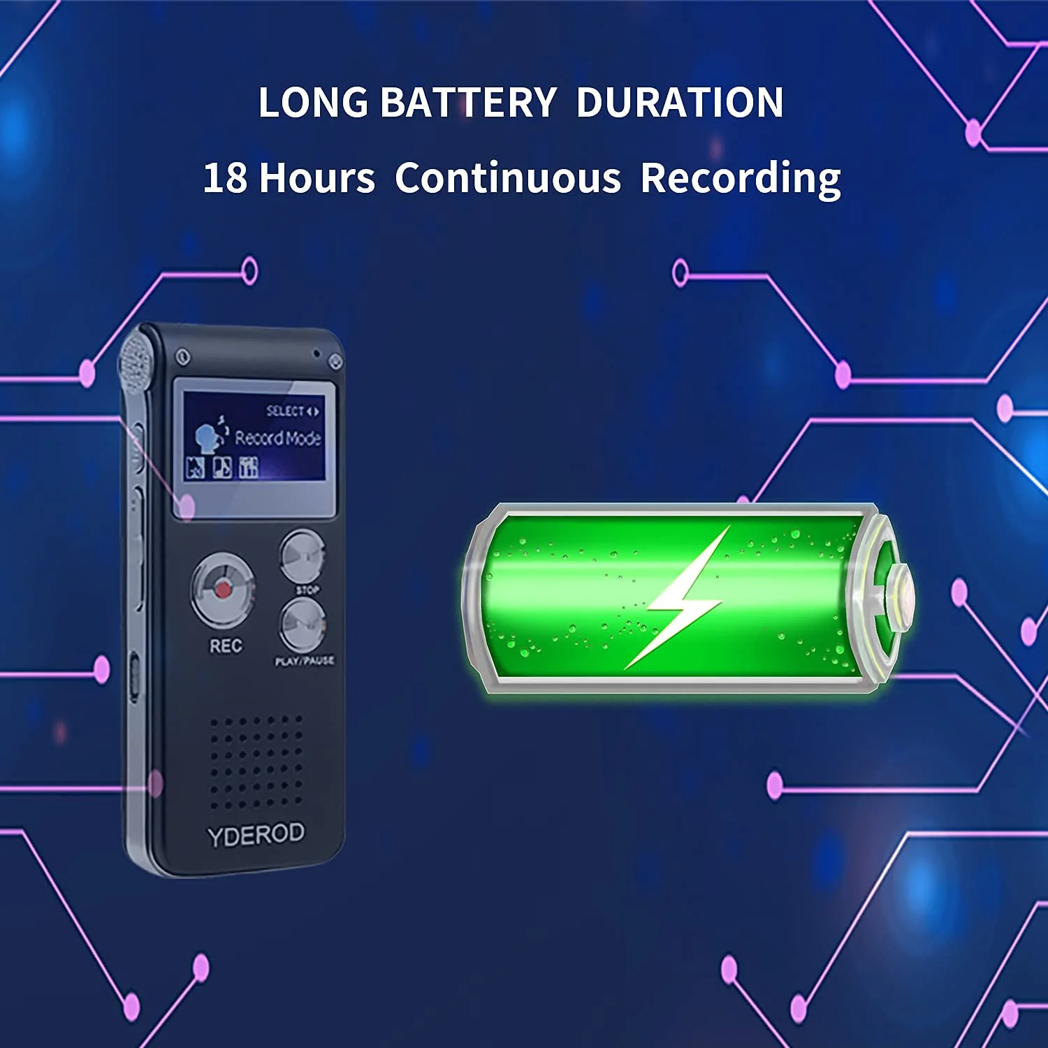 EBD Products 8Gb Digital Voice Activated Recorder For Lectures, Meetings, Interviews - Hd Sound Minable Audio Recorder With Playback, U…